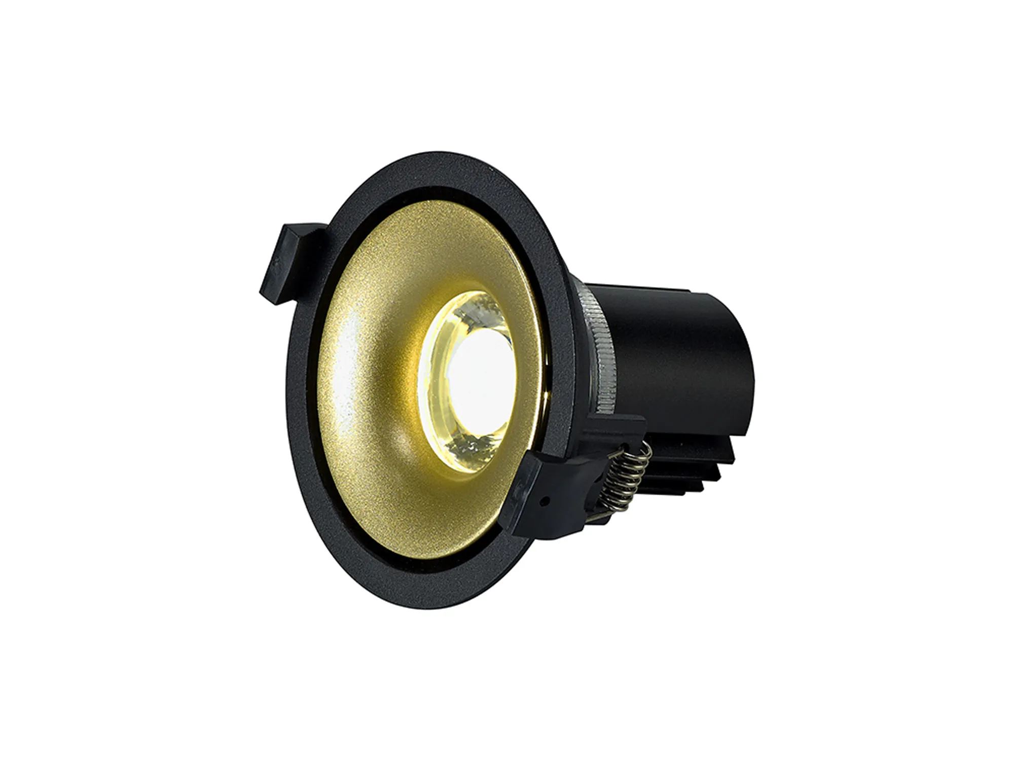 Bolor 9 Tridonic Powered 9W 3000K 840lm 24° CRI>90 LED Engine Black/Gold Fixed Recessed Spotlight, IP20 DM202056  Dlux Bolor 9